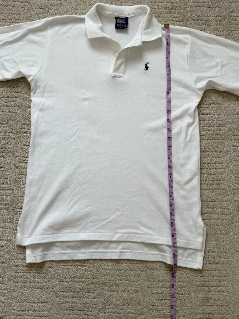 Vintage Ralph Lauren White Polo with Navy Pony Logo